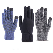 Load image into Gallery viewer, Men's and Women's Knitted Touch Screen Warm Gloves Wool Non-Slip Thickened Fleece-Lined Ski Riding Gloves
