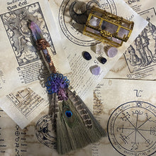 Load image into Gallery viewer, Broom Colorful Crystal Witch Broom Nordic Broom Ceremony Sacrifice Ceremony Eviction Props
