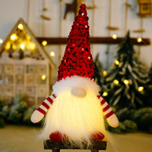 Load image into Gallery viewer, New Christmas Decorative Sequins Rudolf Doll with Lights Faceless Doll Ornaments
