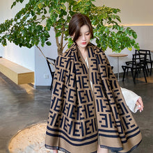 Load image into Gallery viewer, 2023 Winter New Artificial Cashmere Scarf F Letter All-Matching Long Tassel Shawl Fashion Thickened Scarf
