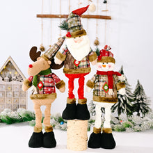Load image into Gallery viewer, Christmas Retro Snowflake Checked Cloth Retractable Doll Hotel Mall Christmas Decorations Arrangement Ornaments
