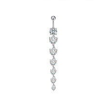 Load image into Gallery viewer, Peach Heart round Zirconium Belly Ring Navel Stud Piercing Jewelry
