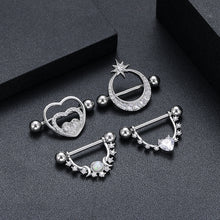Load image into Gallery viewer, Girl’s Zircon Nipple Ring Adhesive Nail Piercing
