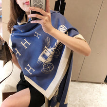 Load image into Gallery viewer, Letter Artificial Cashmere Scarf Women's Autumn and Winter New Thickened Warm Carriage Air Conditioning Double-Sided Shawl
