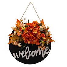 Load image into Gallery viewer, Dexiang 30cm Circular Wood Welcome Signboard Doors and Windows Decoration Garland
