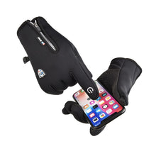 Load image into Gallery viewer, Plus Velvet and Cotton Thick Windproof Waterproof Zipper Men's and Women's Cycling Driving Gloves
