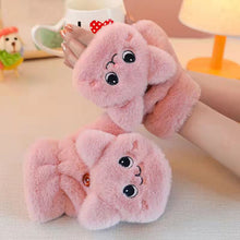 Load image into Gallery viewer, Cute Student Fleece-Lined Thickened Flip Cycling Cold Protection Warm Plush Gloves for Women Winter
