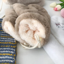 Load image into Gallery viewer, Cute Korean Style Student Cartoon Bear Cold Protection Fleece Thickened Cotton Plush Halter Winter Gloves
