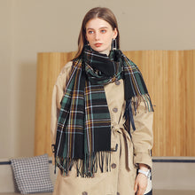 Load image into Gallery viewer, 2023 New Winter Scarf Temperament Plaid Warm Tassel Scarf Women's Mid-Length
