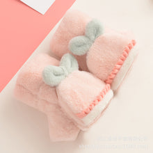 Load image into Gallery viewer, Shengqi Winter New Children's Flip Gloves Cute Rex Rabbit Fur plus Velvet Thickened Students Warm-Keeping
