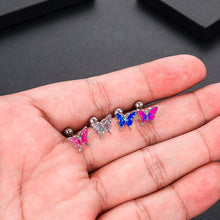 Load image into Gallery viewer, Oil Dripping Butterfly Ear Bone Stud Earrings Piercing Jewelry
