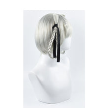 Load image into Gallery viewer, Japanese Anime Kakegurui Kirari Momobami 35cm Short Wigs Gray Braids Styled Clip on Cosplay Wig+ wig cap
