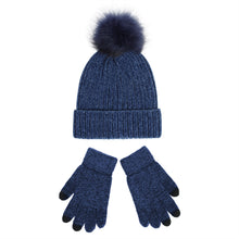 Load image into Gallery viewer, Knitted Hat Women's 2023 New Chenille Wool Hat Gloves Set Thickened Warm Fluffy Ball Cap Autumn and Winter
