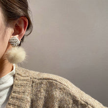 Load image into Gallery viewer, White Fur Ball Earrings Girls' Decorations Autumn And Winter 2 New Simple Stud Earrings Earrings Girls' Earrings

