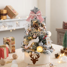 Load image into Gallery viewer, Korean Style Pink Mini Christmas Tree Set Desktop Christmas Tree Ornaments Led Gold 60cm Snow Tree Gift with Light
