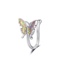 Load image into Gallery viewer, Oil Dripping Butterfly Nasal Splint Fake Nose Ring Piercing Jewelry
