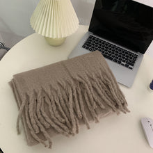 Load image into Gallery viewer, Pure Color Thickened Lengthened Scarf for Women 2023 Autumn and Winter New Korean Style Winter Student Versatile Shawl Scarf Pink
