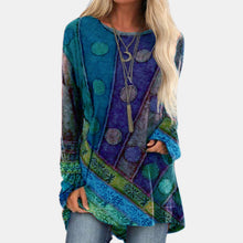 Load image into Gallery viewer, Women's Autumn and Winter Ethnic Style Retro Loose Long Sleeve plus Size Fashion T-shirt
