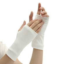 Load image into Gallery viewer, Autumn and Winter Warm Open Finger Gloves Men's and Women's Double-Layer Cotton Scar Covering Game Writing Half Finger
