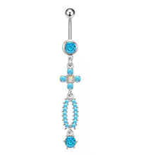 Load image into Gallery viewer, High Quality Five-Piece Blue Turquoise Series Belly Ring Combination
