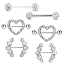 Load image into Gallery viewer, Nipple Ring 3 Pairs Set Combination Adhesive Nail Tongue Pin Piercing Jewelry
