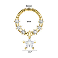 Load image into Gallery viewer, Closed Ring Star Ball Pendant Nose Ring Nasal Splint Personality Ear Bone Stud Piercing Jewelry
