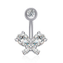 Load image into Gallery viewer, Puncture Butterfly Inlaid Zircon Belly Ring Insect Navel Stud Navel Decoration
