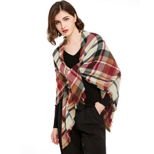 Load image into Gallery viewer, For Autumn and Winter Plaid Cashmere-like Warm Scarf Thickened plus Size Shawl All-Matching Large Kerchief Women
