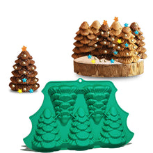 Load image into Gallery viewer, Christmas Gift 5 Grid Green Emulation Christmas Tree Mold Silica Gel Cake Baking Tray Christmas Tree Christmas Decoration
