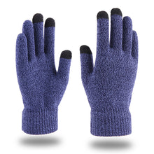 Load image into Gallery viewer, Knitted Gloves Autumn and Winter Fleece-Lined Thickened plus-Sized Wool Keep Warm Touch Screen Gloves
