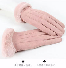 Load image into Gallery viewer, Cycling Gloves Autumn and Winter Cold-Proof Outdoor Cute Suede Fleece-Lined Windproof Touch Screen Warm for Students
