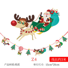 Load image into Gallery viewer, Christmas Decoration Cartoon Paper Hanging Flag Colorful Flags Christmas Holiday Scene Atmosphere Layout Christmas Paper Hanging Flag
