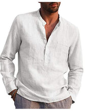 Load image into Gallery viewer, Men's Long Sleeve V-neck Casual Beach Linen Shirt Men's Clothing
