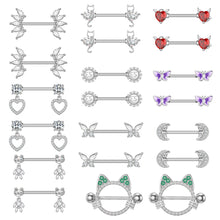 Load image into Gallery viewer, Jewelry Zircon Nipple Ring Adhesive Nail Piercing
