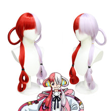 Load image into Gallery viewer, Anime Cos Wig One Piece Red New Theater Version Uta Uta Cos Wig King of the Sea World's Singer Yin Yang Head Wig
