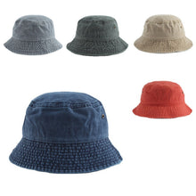 Load image into Gallery viewer, Jean Fisherman Hat Casual Flat Top Washed Distressed Harajuku Pure Color Adult Bucket Hat
