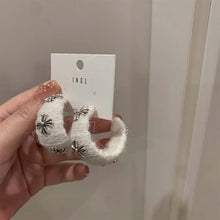 Load image into Gallery viewer, Autumn and Winter New Plush C- Type Ear Ring Simple Earrings Beautiful Circle Large Circle High-Grade Earrings
