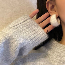 Load image into Gallery viewer, Autumn and Winter New Plush C- Type Ear Ring Simple Earrings Beautiful Circle Large Circle High-Grade Earrings
