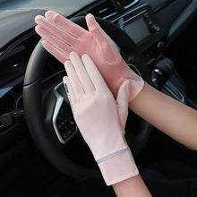 Load image into Gallery viewer, Spring and Summer Women's UV-Proof Ice Silk Mesh Two-Finger Thin Driving Touch Screen Gloves
