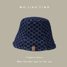 Load image into Gallery viewer, Jean Fisherman Hat Vintage Crumpled Small Plaid Sunshade Bucket Bucket Hat
