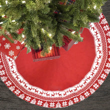 Load image into Gallery viewer, Christmas Decoration Supplies Knitted Acrylic Snowflake Christmas-Tree Skirt Tree Bottom Decorative Tree Apron
