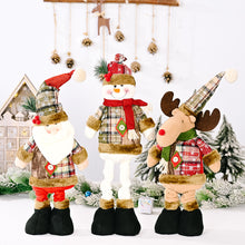 Load image into Gallery viewer, Christmas Retro Snowflake Checked Cloth Retractable Doll Hotel Mall Christmas Decorations Arrangement Ornaments
