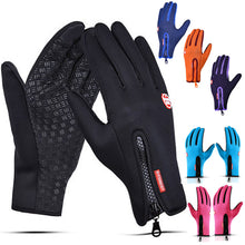 Load image into Gallery viewer, Touch Screen Gloves Autumn and Winter Warm with Velvet Cold-Proof Waterproof Men's and Women's Outdoor Riding
