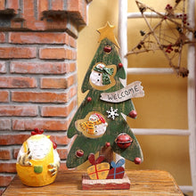 Load image into Gallery viewer, Christmas Decorations Wooden Christmas Tree Ornaments Old Snowman Bell Retro Furnishings Decorations
