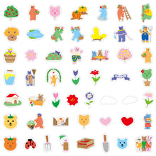 Load image into Gallery viewer, 50PCs Cute Korean Bear Graffiti Stickers Luggage Water Cup Skateboard Storage Box Waterproof Stickers
