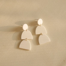 Load image into Gallery viewer, Clay Texture Acrylic Earrings Long Contrast Color Solid Color Combination Earrings
