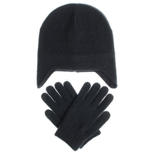 Load image into Gallery viewer, Outdoor Hat Gloves Two-Piece Set Women's Fleece Ears Protection Cap Gloves Hat Set

