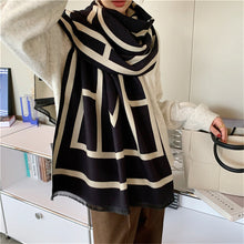 Load image into Gallery viewer, Autumn and Winter F Letter Thickened Artificial Cashmere Scarf Women's Korean Style Dongdaemun All-Matching Long Women's Shawl Scarf
