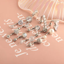 Load image into Gallery viewer, Belly Umbilical Ring Environment Creation Zircon Navel Decoration Umbilical Ring Piercing Jewelry 12-Piece Set Navel
