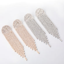 Load image into Gallery viewer, Banquet Earrings Super Flash Claw Chain Series Geometric Alloy Diamond Rhinestone Long Fringe Earrings
